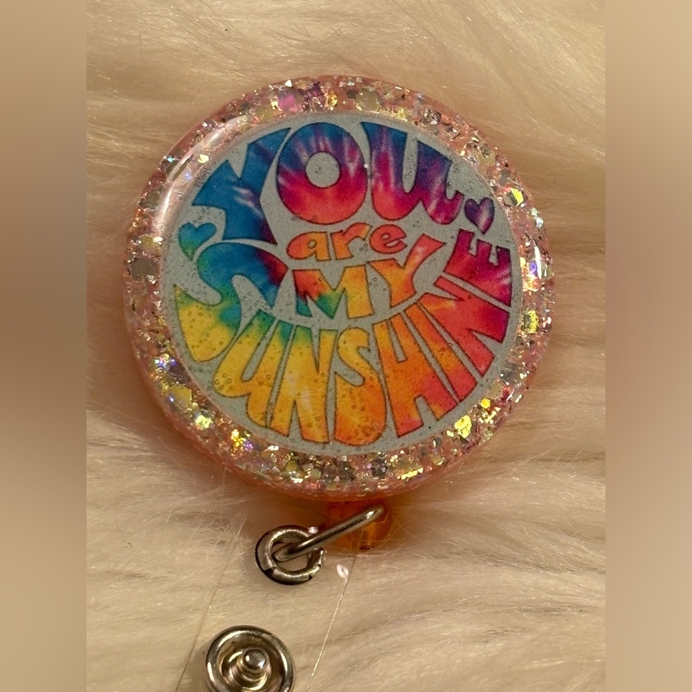 Hand crafted badge reel with clip
